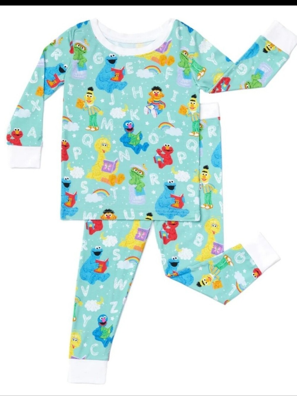 Little Sleepies Kids Spelling With Sesame Street Pajama Set, 3T